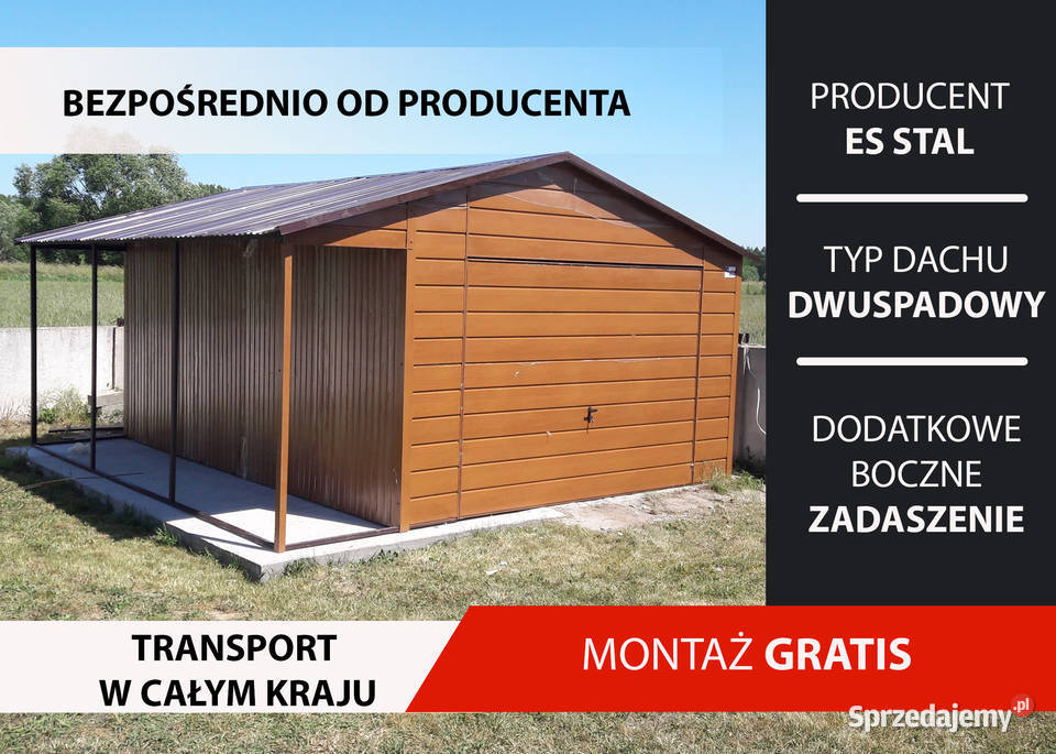 C6 Garaż Blaszany Drewnopodobny Garaże Blaszane wielkopolskie Jarocin