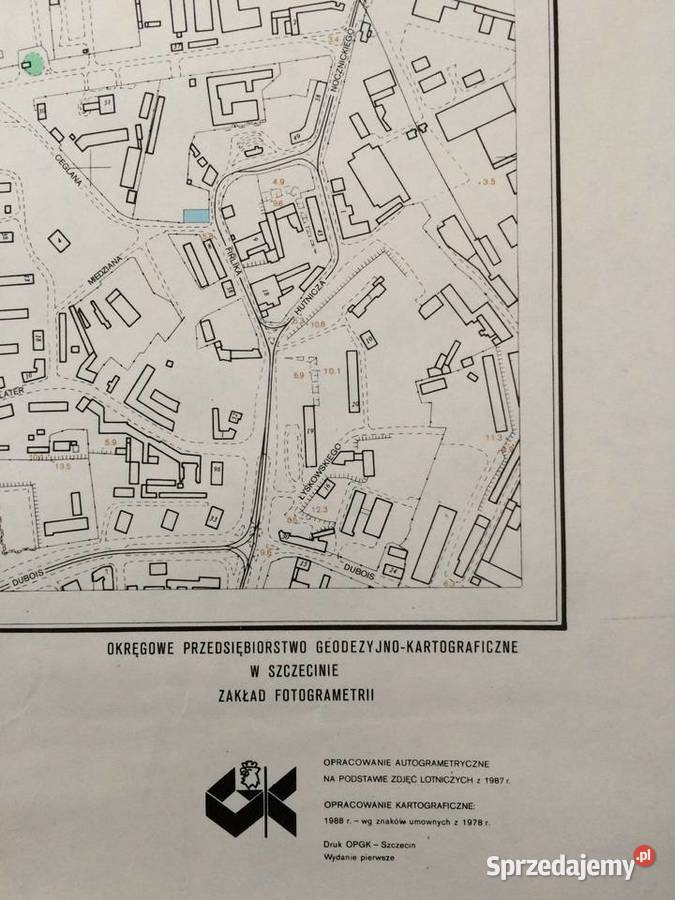 2534 Mapa Tematyczna Szczecin Antykwariat zachodniopomorskie