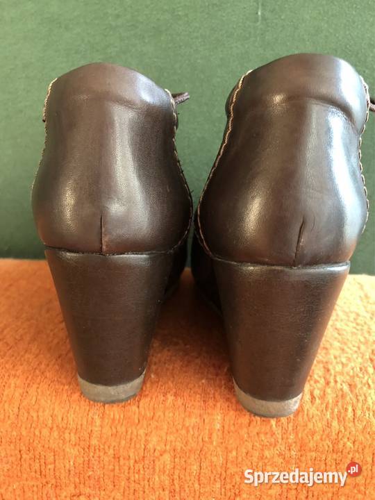 Brązowe botki na wysokim obcasie Lasocki CCC Kłodawa