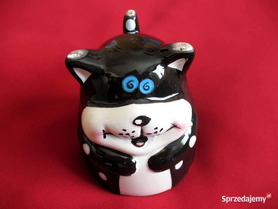 Kot kubek porcelana figurka zabawna 8 x 10 x 7 Dom i Ogród mazowieckie Siedlce