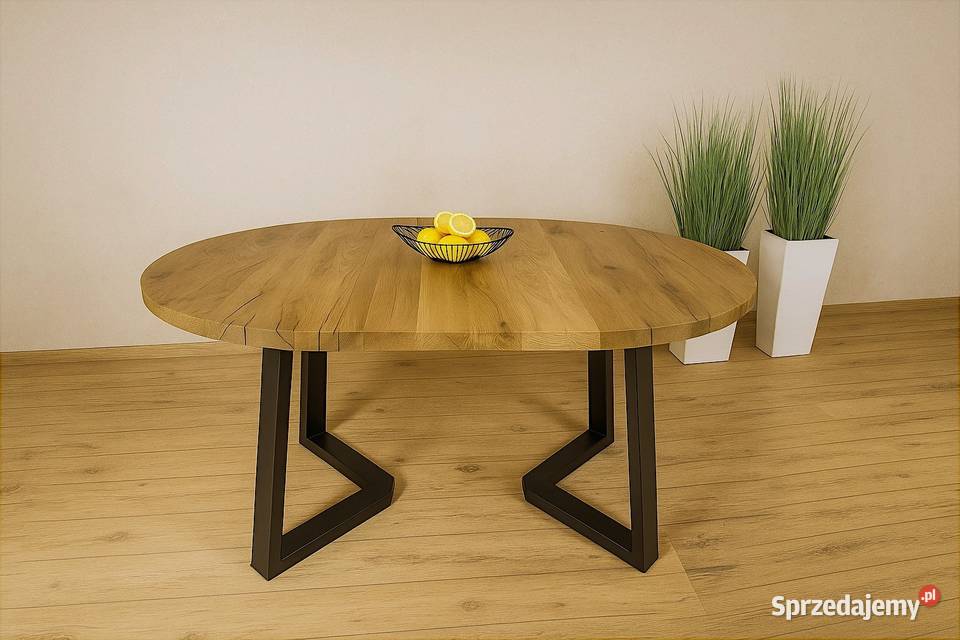 Stół Dębowy Okrągły LOFT 100 Lite Drewno Różne Wrocław