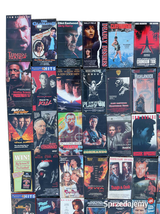 Oryginalne kasety VHS z wypożyczalni 143 Filmy Kielce