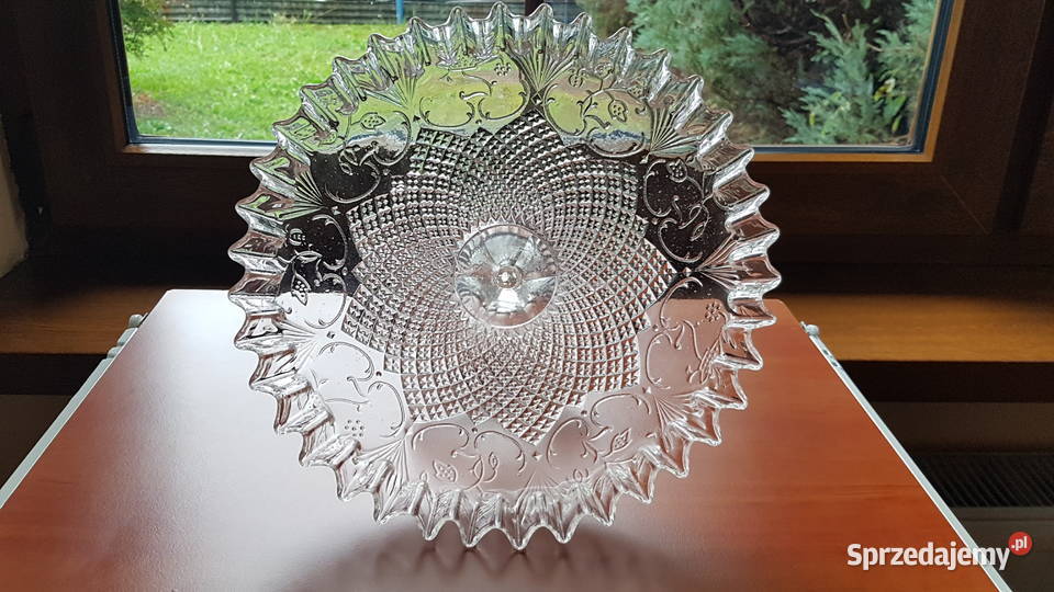 Stara patera owocarka z falbanką stare szkło Dąbrowa Górnicza sprzedam