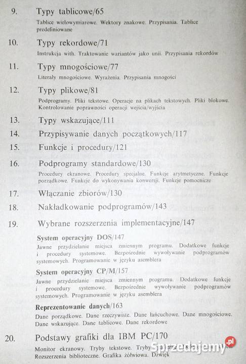 Turbo Pascal z grafiką IBM PC Mikrokomputery J Chełm