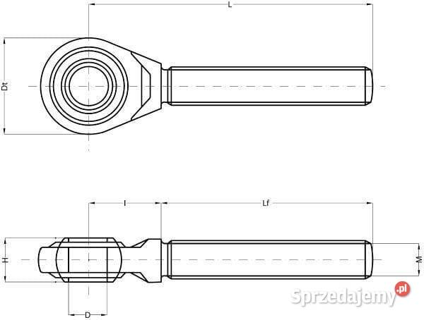 Końcówka łącznika górnego prawa 257 mm