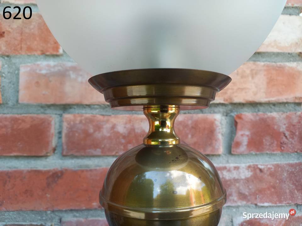 Lampka metalowa mosiężna szklany klosz Nocna zachodniopomorskie