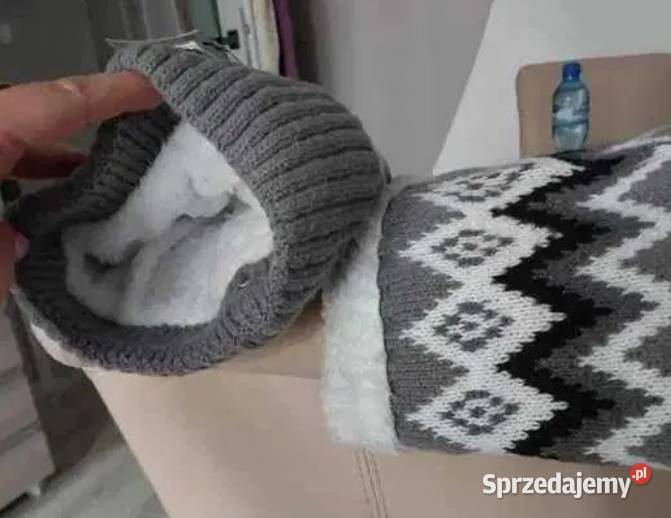 Nowy zimowy cieplutki komplet czapka komin Malbork