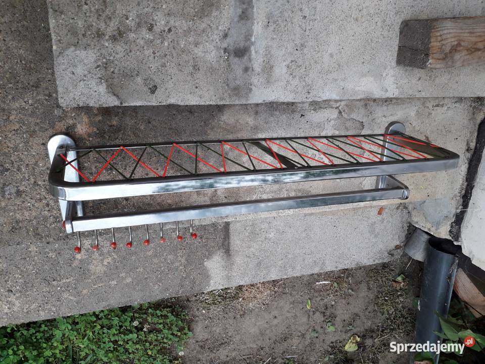 Wieszak metalowy chrom żyłka prl vintage loft Warszawa