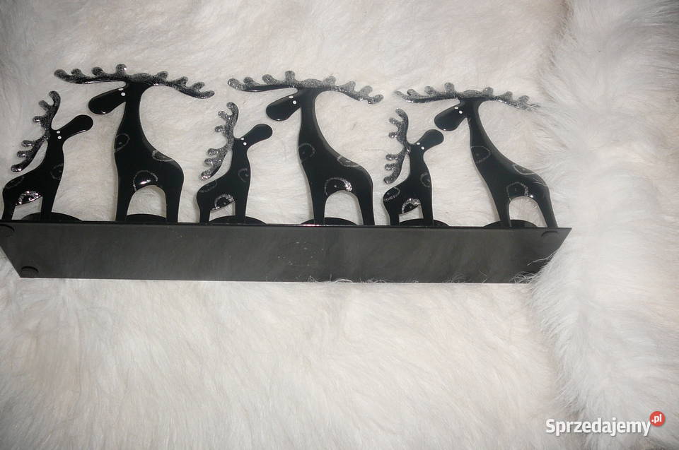 Czarny świecznik renifer metal Nowy Dom i Ogród