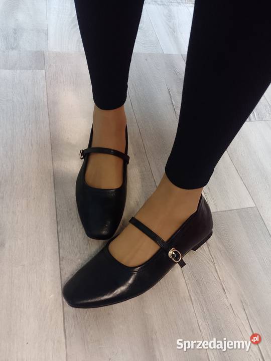 4243 Czarne baleriny wieczorowe z zapięciem NOWE małopolskie Kraków