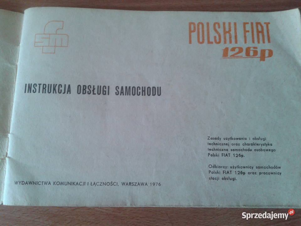 instrukcja obsługi samochodu FIAT 126p 1976