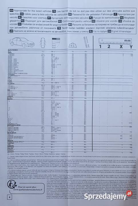 Belki bagażnika Mont Blanc AMC 5105 KIA BMW etc osobowe Kraków
