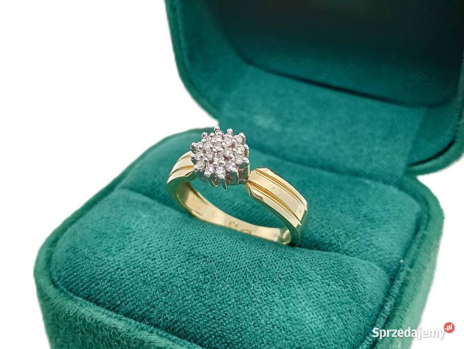 Złoty Pierscionek z diamentem 585 340g R10 Pierścionki warmińsko-mazurskie