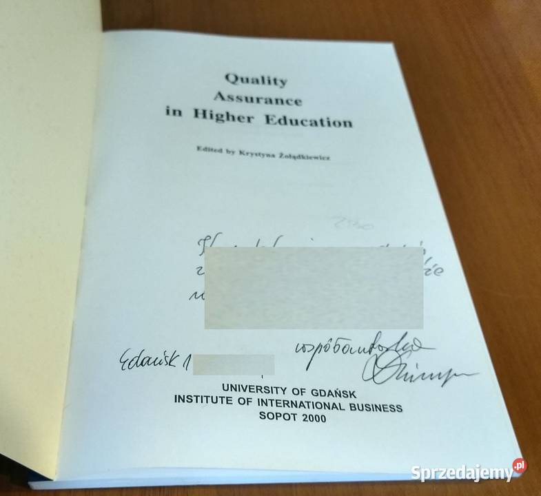 Quality assurance in higher education ed by miękka Gdańsk