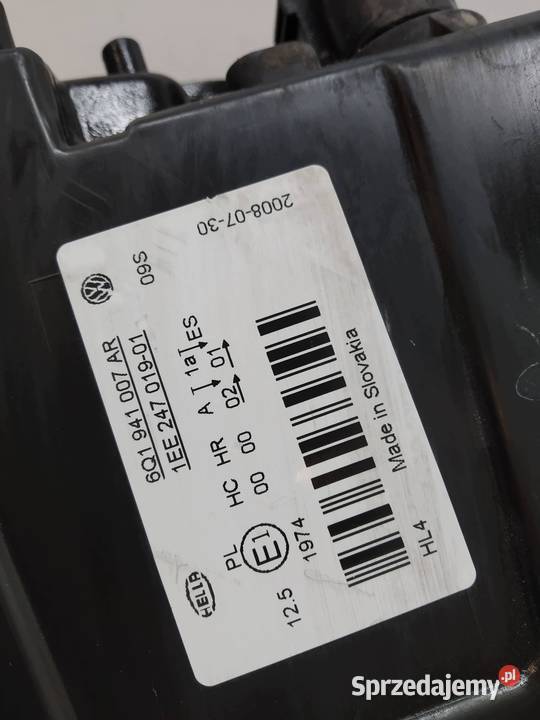 LAMPA PRZÓD LEWA LIFT 9N 6Q1941007AR VW