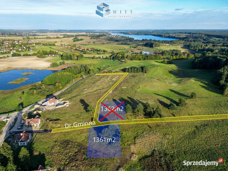 Działkę sprzedam 1362 metry Unieszewo Kormorana szambo