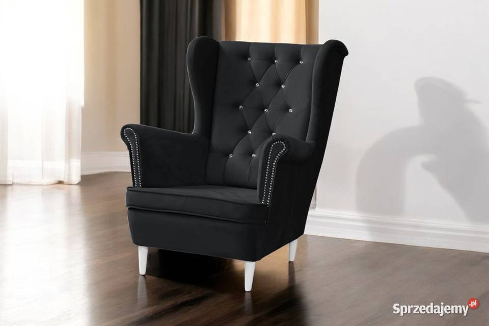 Fotel Uszak Caro Czarny Dostawa 0 Tarchały Małe