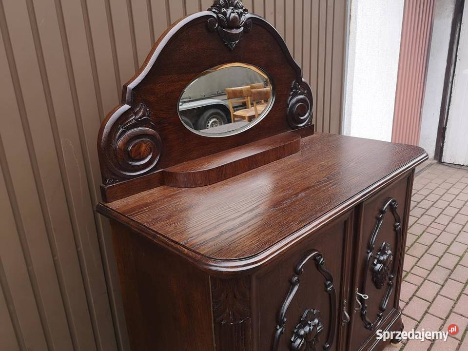 Komoda Pomocnik Dębowy Okazały Stary Antyk