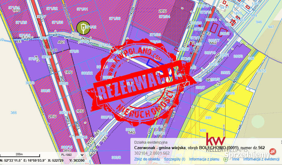 sprzedaży działki Bolechowo 5100m2 59zł/m2