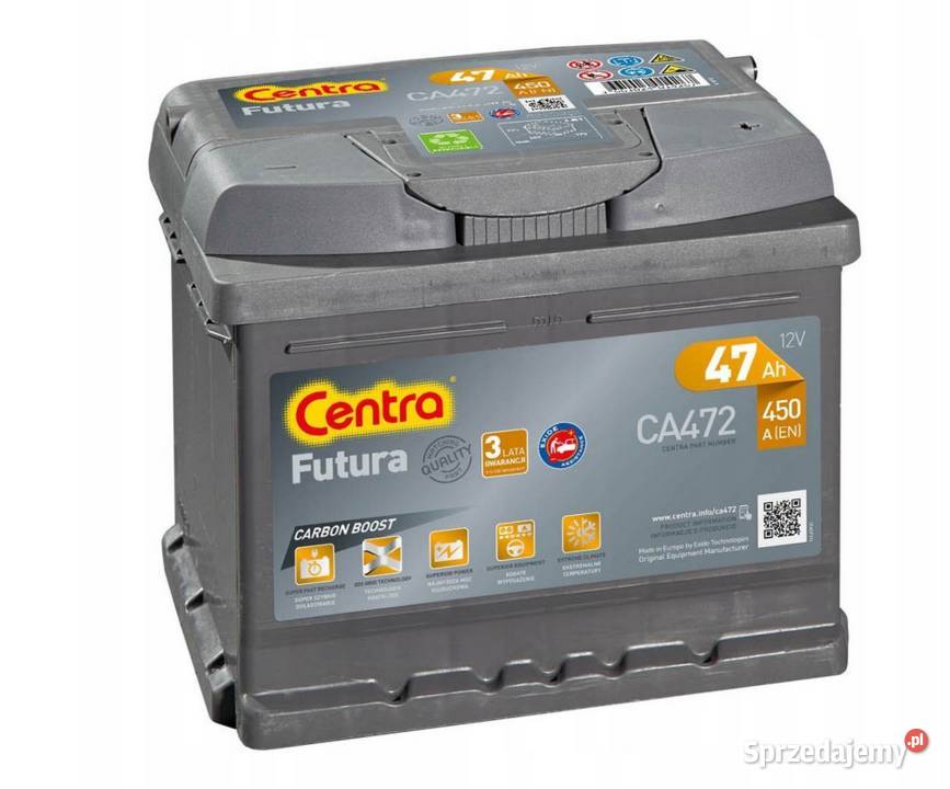 AKUMULATOR CENTRA FUTURA 47AH 450A P wym lubelskie Lublin sprzedam