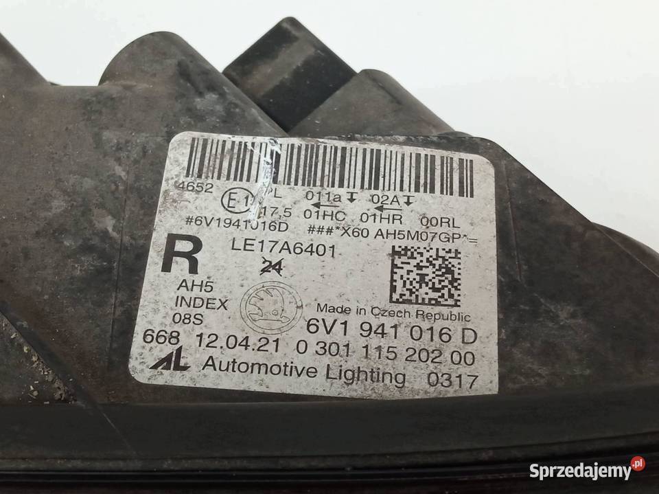 LAMPA PRZÓD PRAWA EU LIFT LED 6V1941016D Skoda
