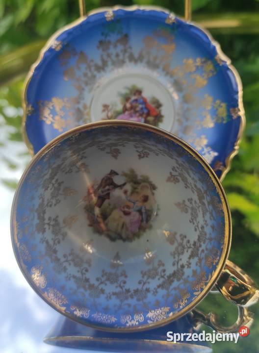 Urocza kolekcjonerska filiżanka ze spodkiem Pabianice