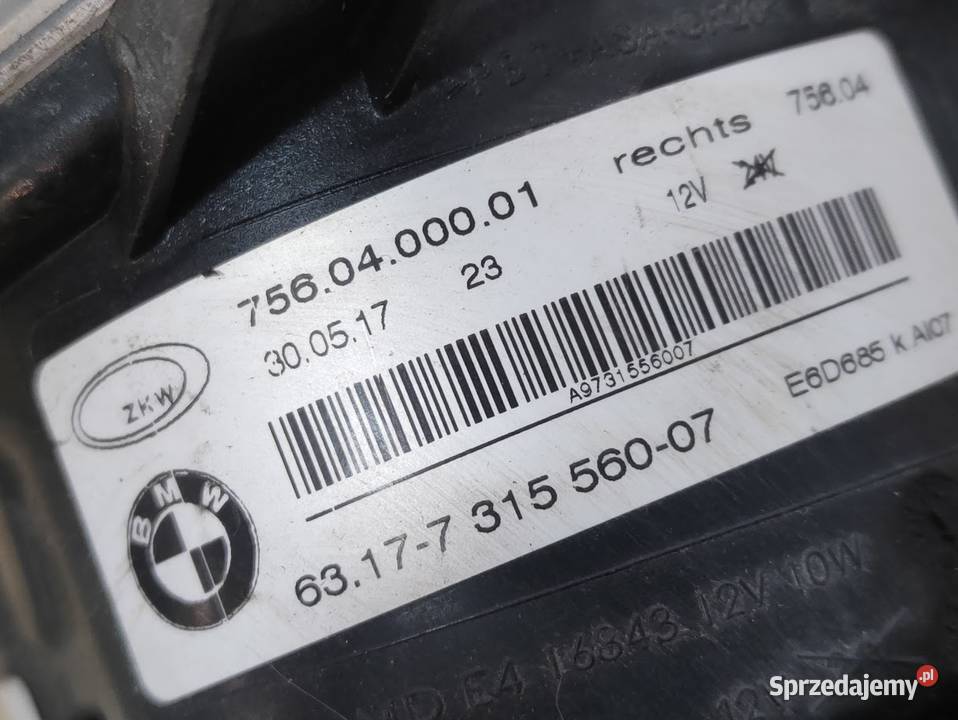 Halogen Prawy BMW 1 F20 21 3 F30 31 7560400001 sprzedam
