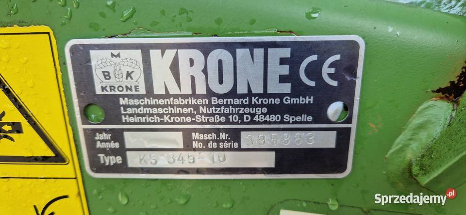 Zgrabiarka do Siana słomy Krone KS 345 claas lubuskie Szprotawa