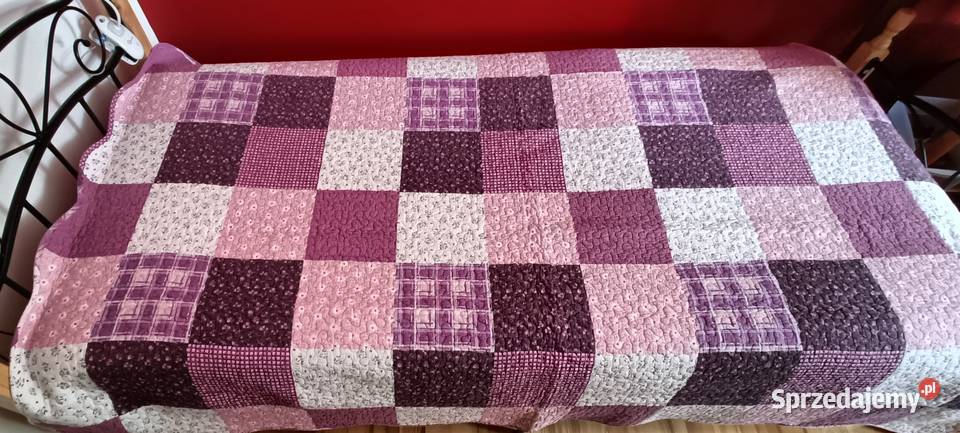 Duża wielokolorowa unikatowa dwustronna narzuta Brwinów