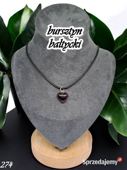 Zawieszka wisiorek bursztyn bałtycki serce Warszawa