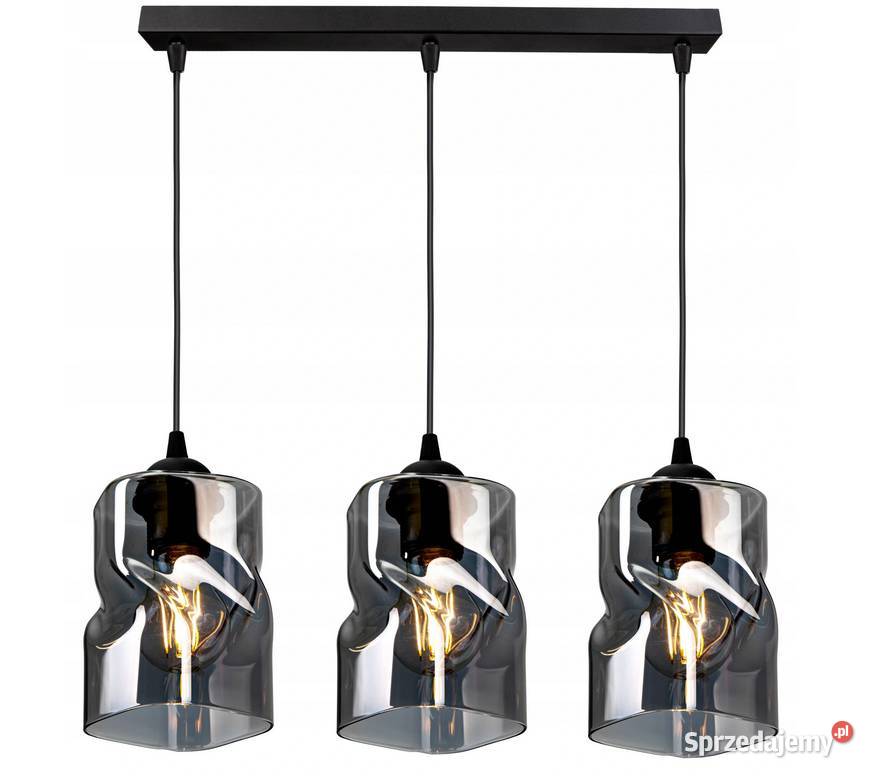 LAMPA WISZĄCA SUFITOWA potrójna SZKLANA KOLORY