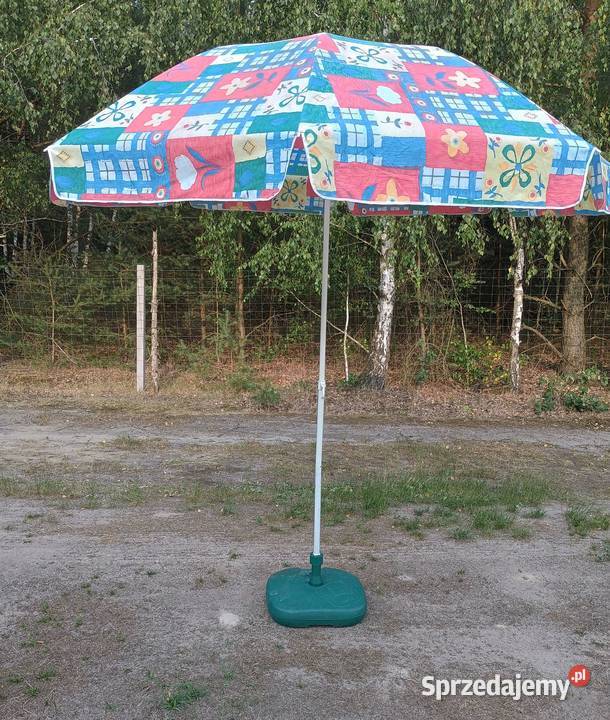 Dużyskładany parasol ogrodowy plus podstawka z wielokolorowy Parasole ogrodowe Łódź
