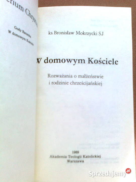 W domowym kościele Bronisław Mokrzycki SJ sprzedam