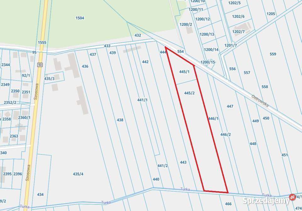 Działka inwestycyjna przemysłowa Brok 50m