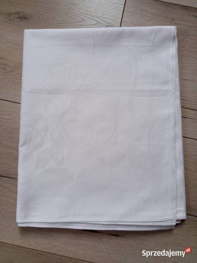 Elegancki biały obrus w żakardowy wzór Dębica sprzedam