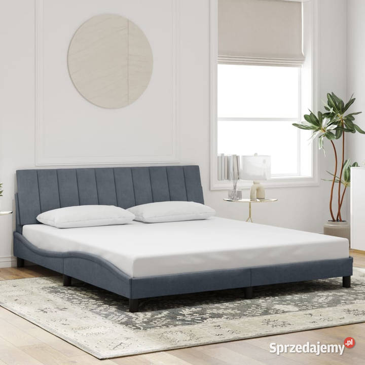Rama łóżka z LED ciemnoszara aksamitna 180x200 Warszawa