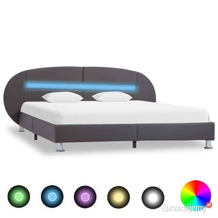 vidaXL Rama łóżka z LED, szara,285441