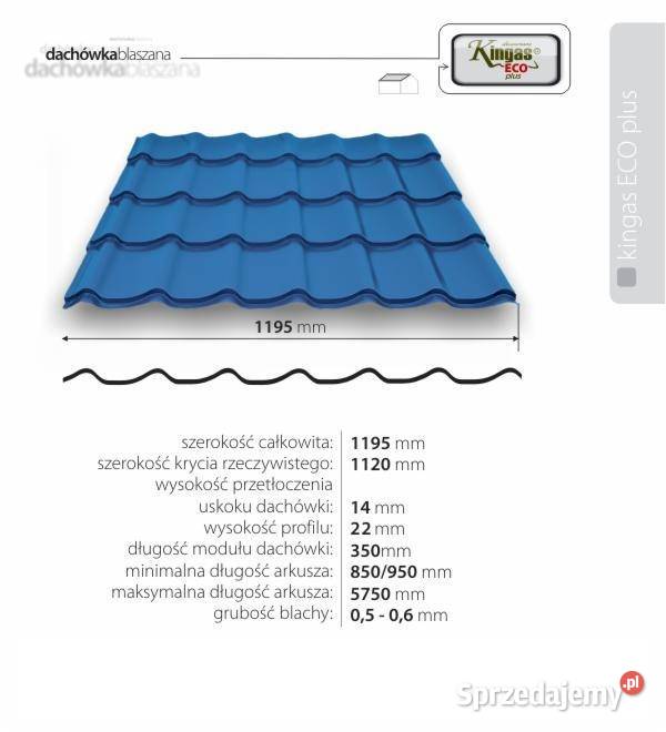 Blachodachówka KINGAS EcoPlus połysk RAL Pokrycia dachowe śląskie Kłobuck