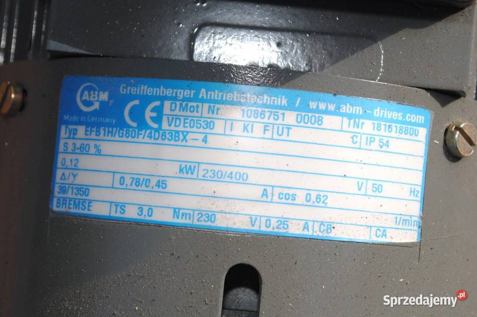 Motoreduktor kołnierzowy 012kw 39obr z hamulcem sprzedam