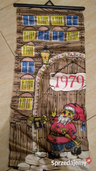 PRL Sieradz Sira kalendarz na tkaninie 1979
