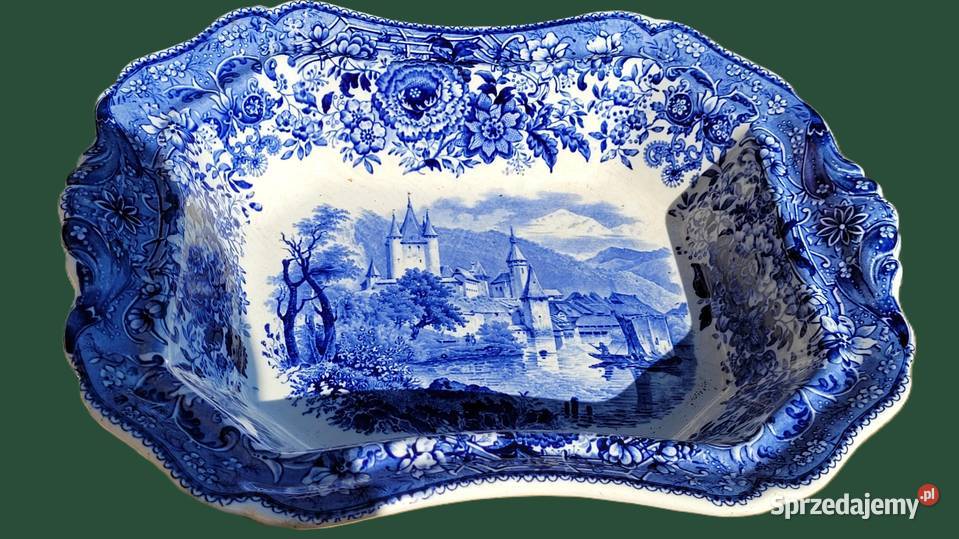 Antyczny półmisek Boch Frres 18451860 kobaltowy Kraków