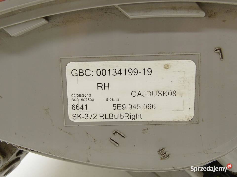 LAMPA PRAWY TYŁ PRAWA TYLNA SKODA OCTAVIA III 5E małopolskie