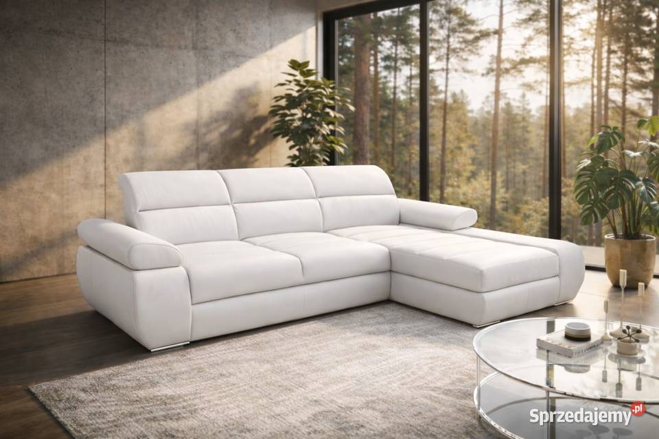 Narożnik Panama 100 skóra spanie pojemnik