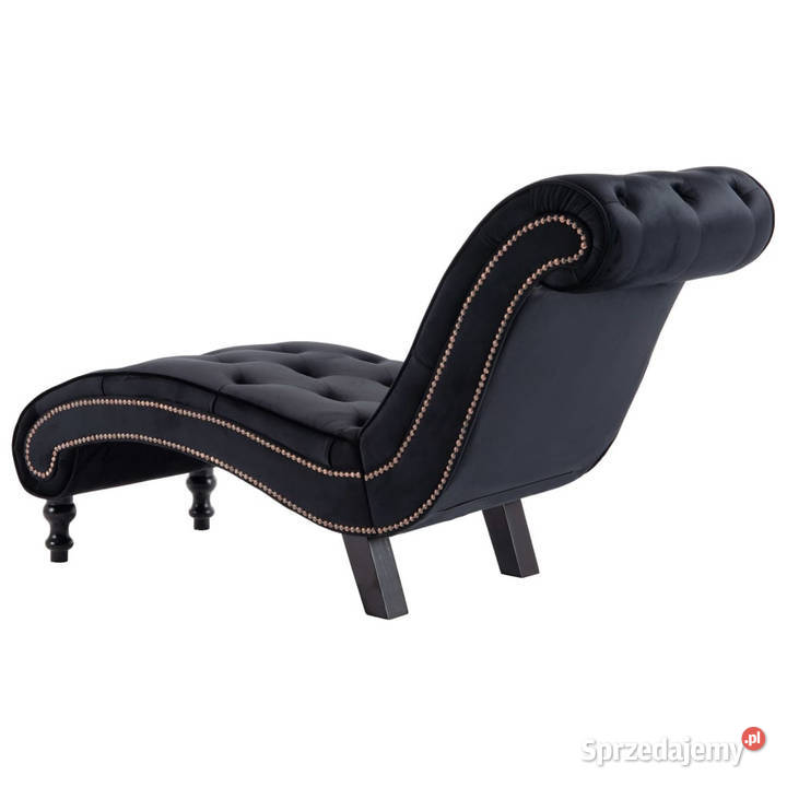 Szezlong czarny tapicerowany aksamitem WM248611 sprzedam