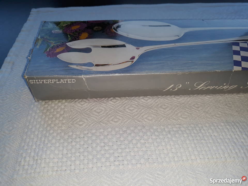 srebrzony komplet sztućców do sałatki sztućce pomorskie Gdańsk
