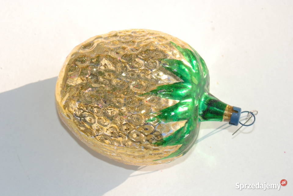 Stara ozdoba choinkowa bombka bańka złota Cieszyn