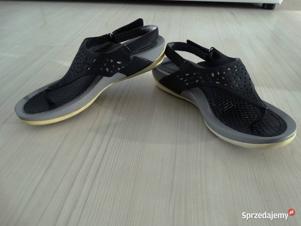 Buty Sandały Sportowe Japonki Czarne Ekoskóra Łomża