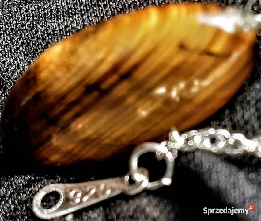 Srebrny Naszyjnik Tygrysie Oko Poraj