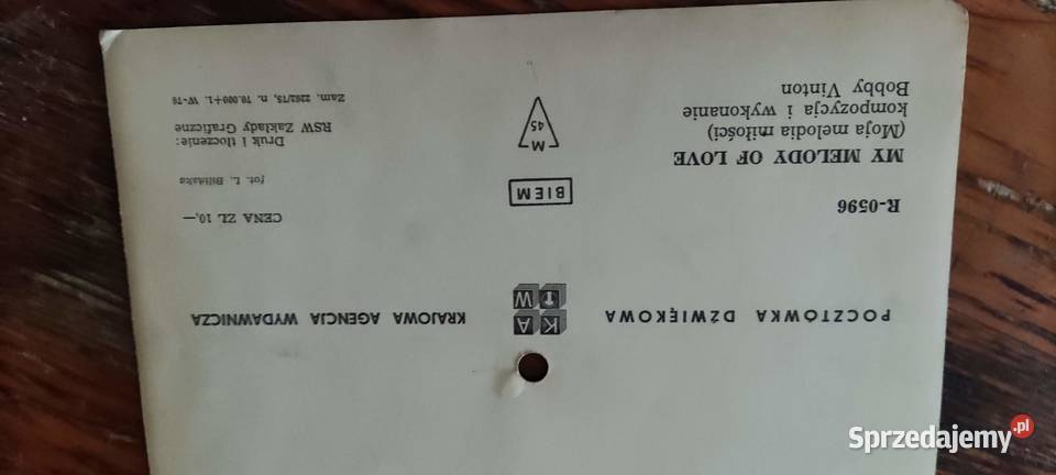 Bobby Vinton Pocztówka dzwiękowaMy melody of śląskie