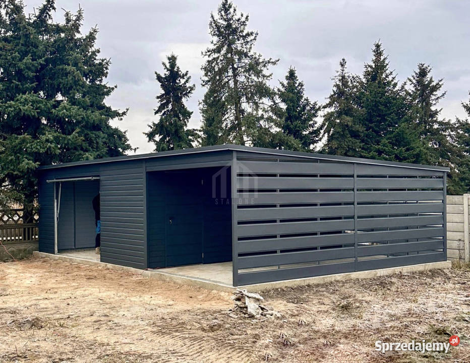 Garaż blaszany 6x6 wiata 3x6m brama uchylna Szczecin